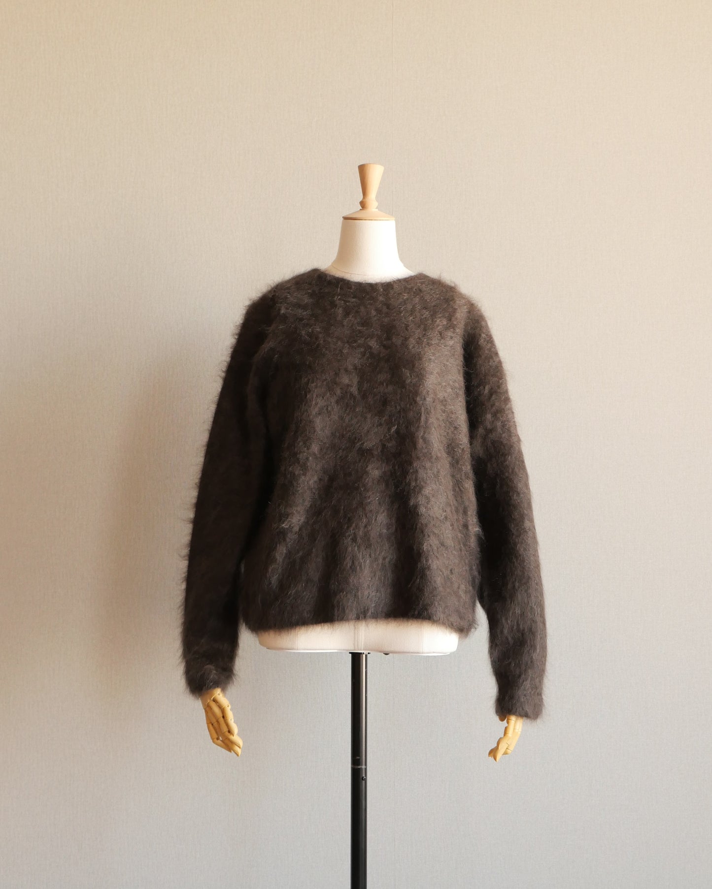 ファーカシミヤ2WAYカーディガン チャコールブラウン