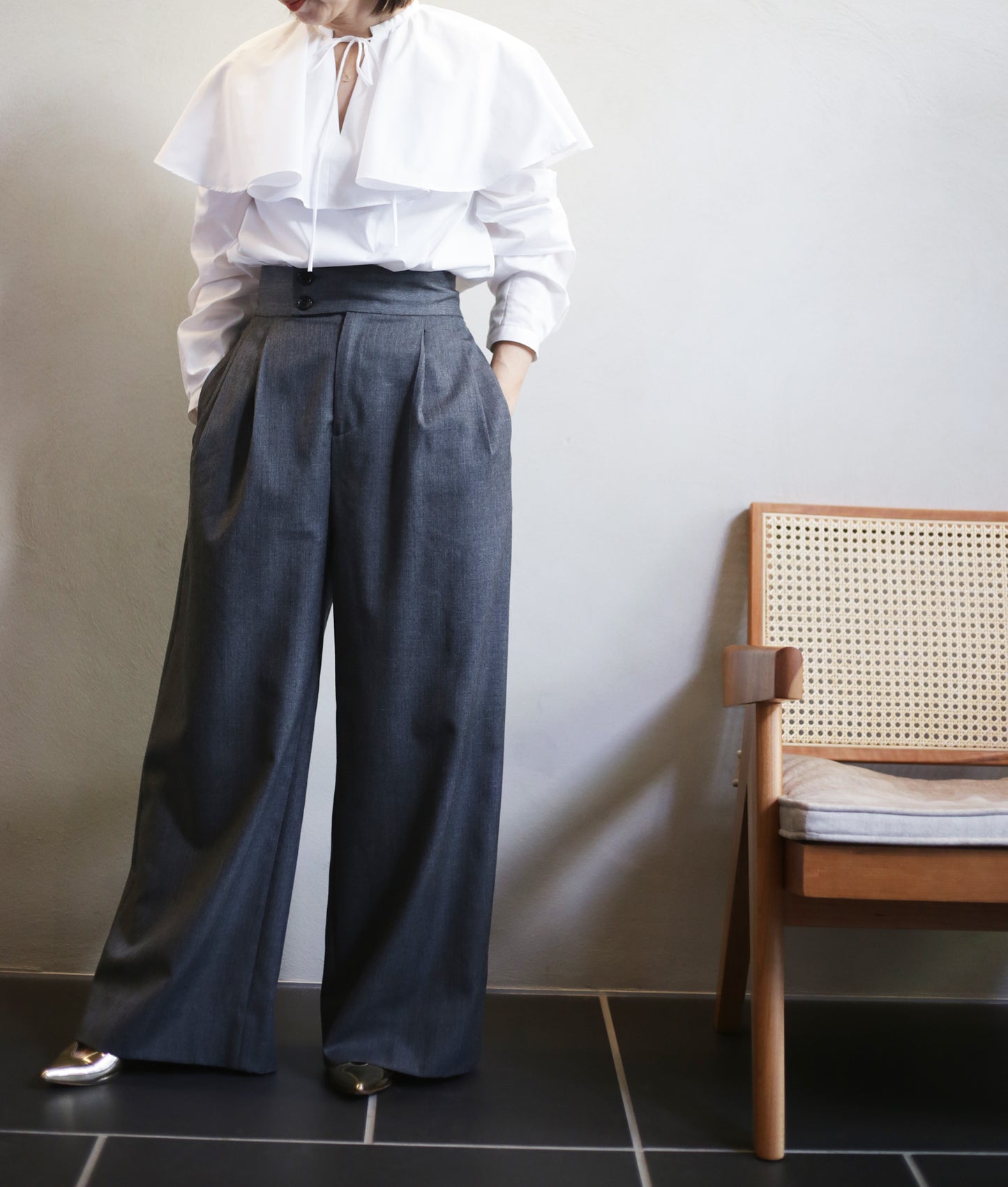 ハイウエストワイドパンツ
