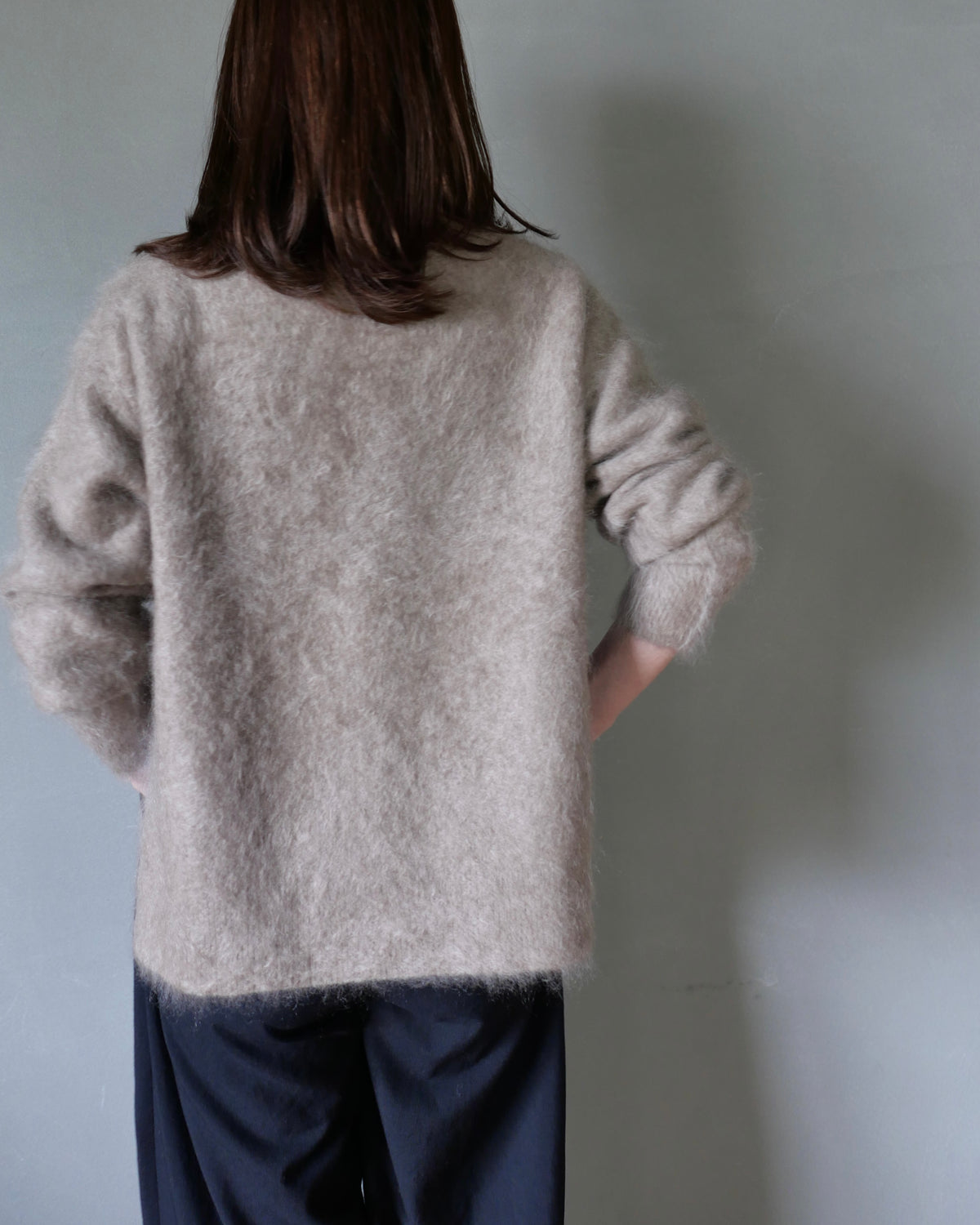 ファーカシミヤプルオーバー ベージュ