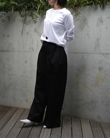 ハイウエストワイドパンツ ブラック