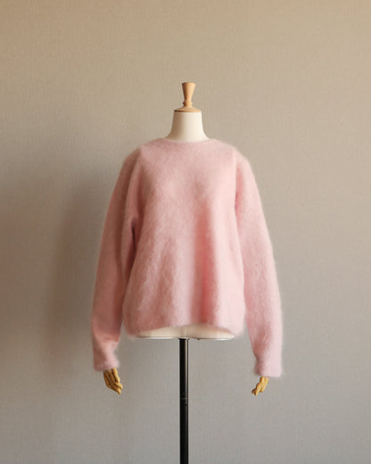 ファーカシミヤ2WAYカーディガン　ピンク