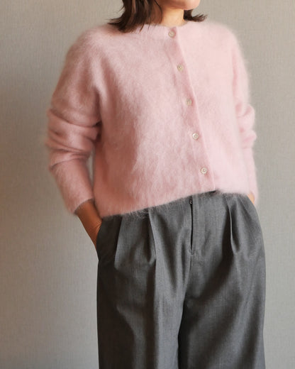 ファーカシミヤ2WAYカーディガン　ピンク
