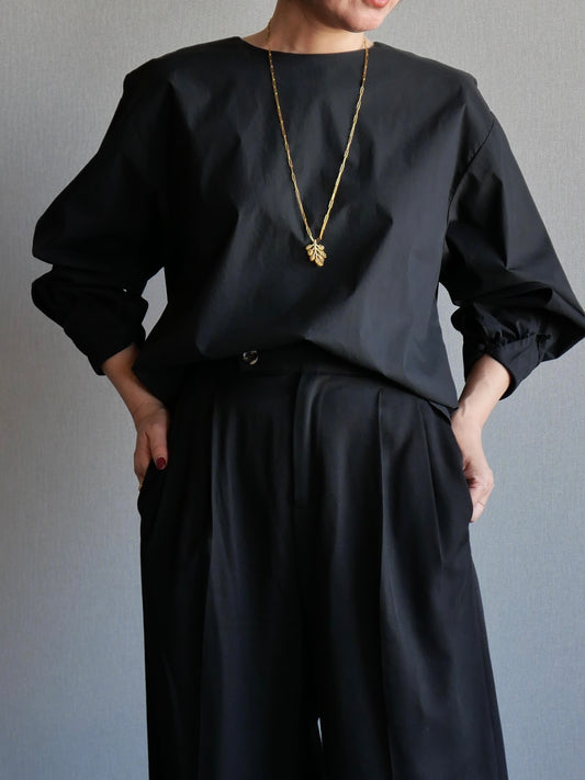 ボリュームスリーブブラウス ブラック