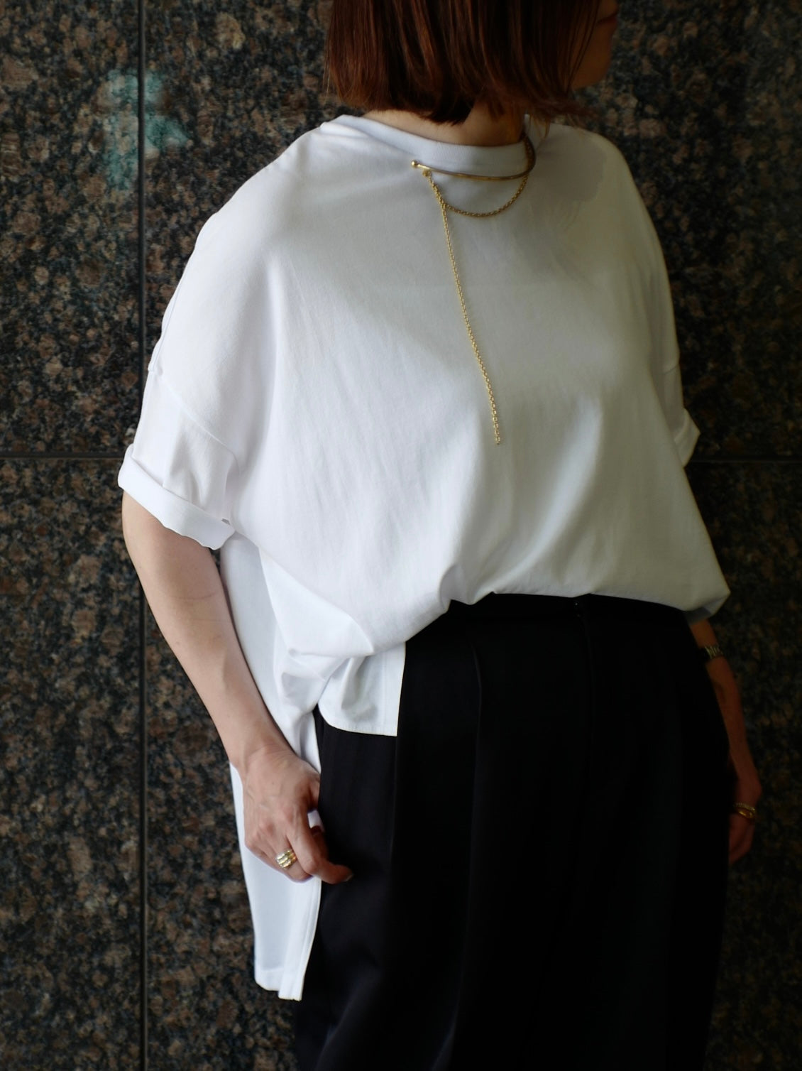 スビンコットンビッグTシャツ　WHITE