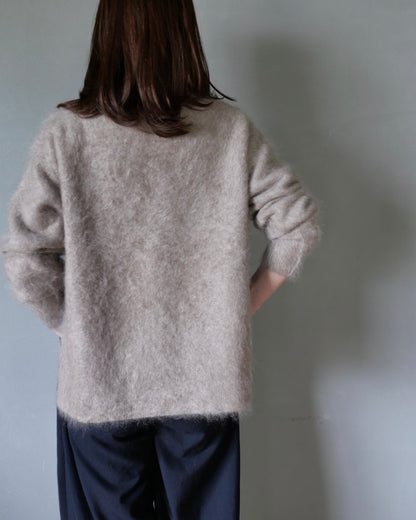 ファーカシミヤプルオーバー　ベージュ