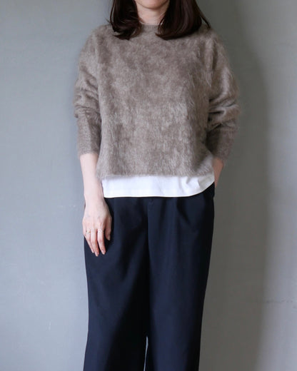 ファーカシミヤプルオーバー　ベージュ